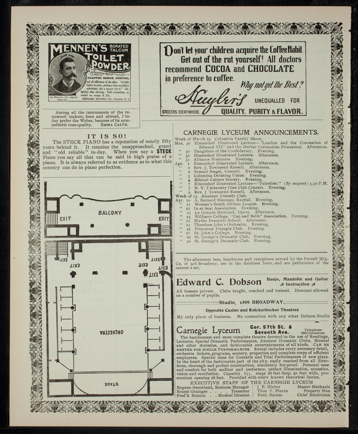 Columbia Varsity Show 1903, March 26, 1903, program page 4