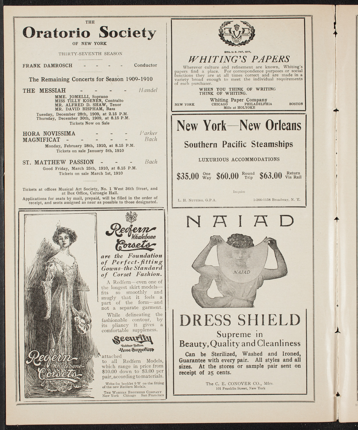 Lillian Nordica, Soprano, and Teresa Carreño, Piano, December 19, 1909, program page 2