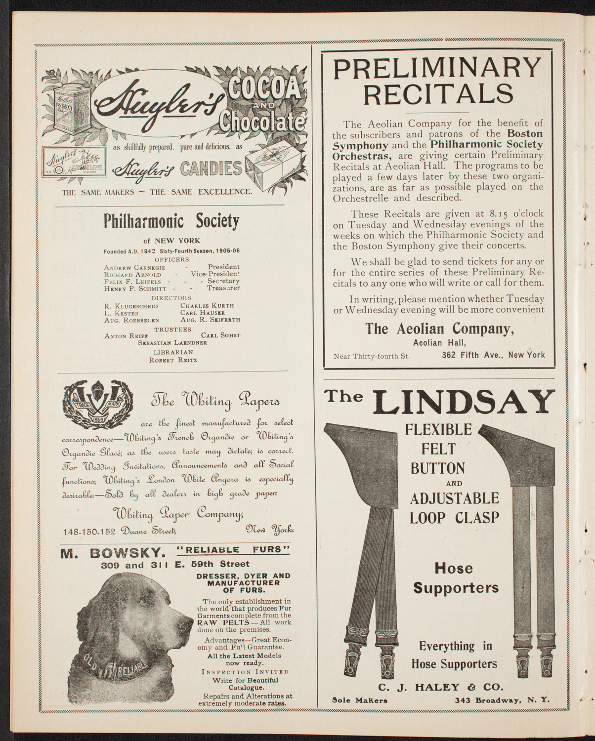 New York Philharmonic, February 10, 1906, program page 6