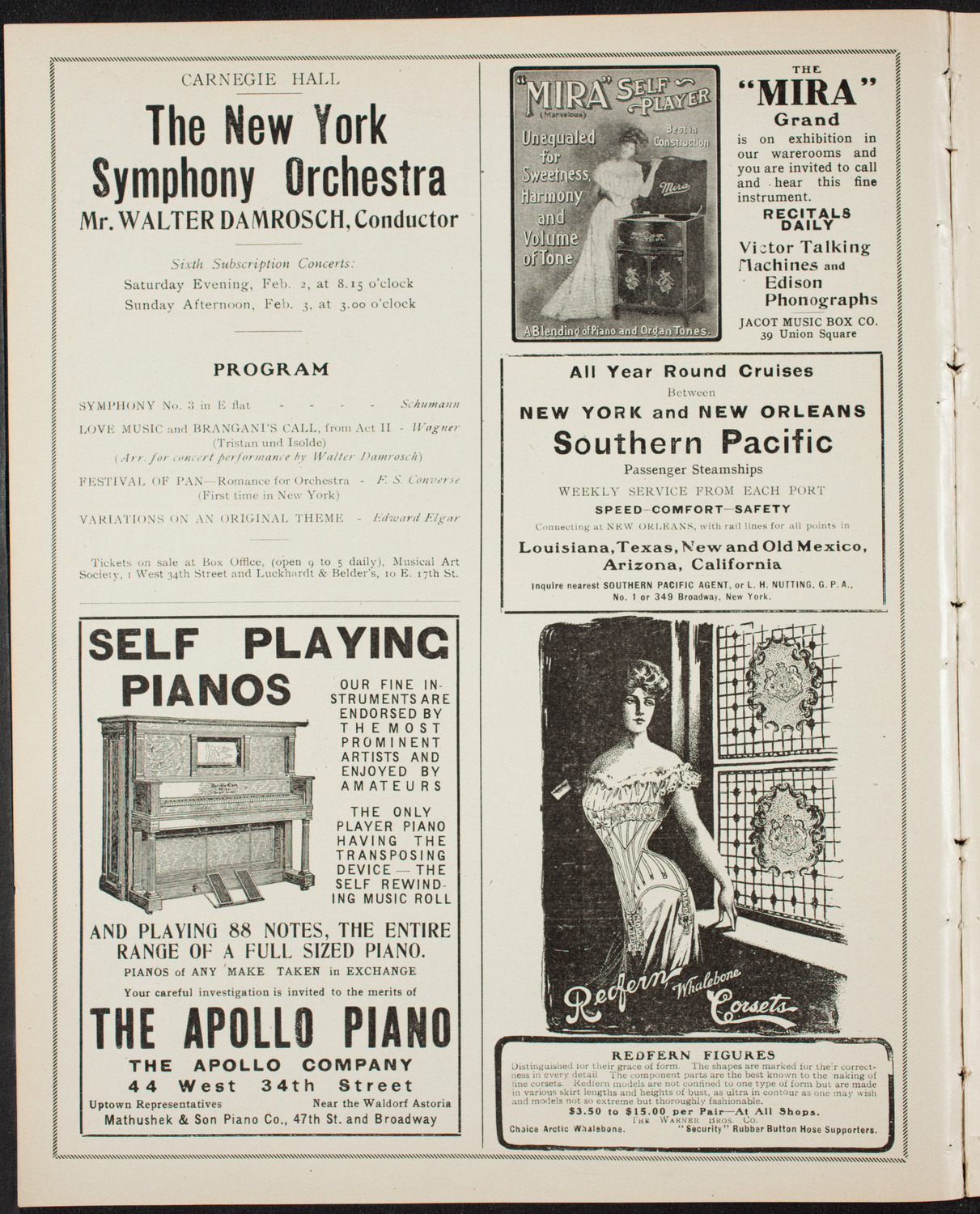 New York Symphony Orchestra, January 20, 1907, program page 2