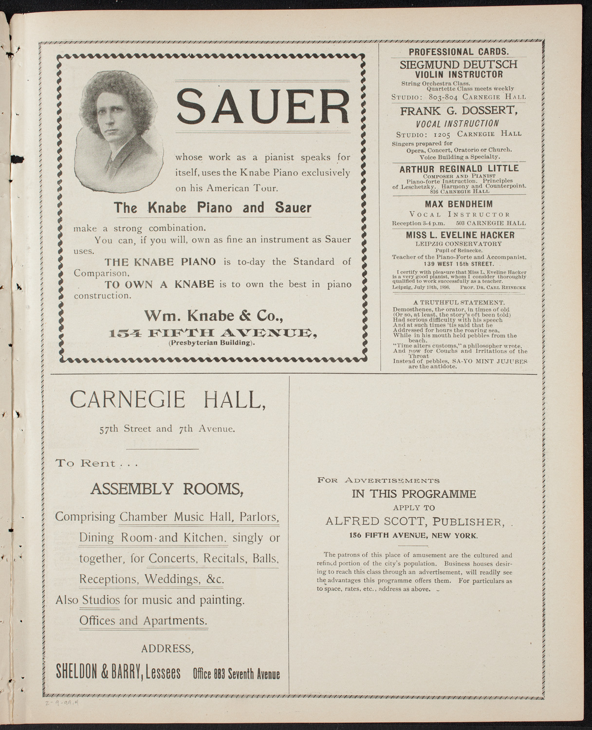 New York Banks' Glee Club, February 9, 1899, program page 7