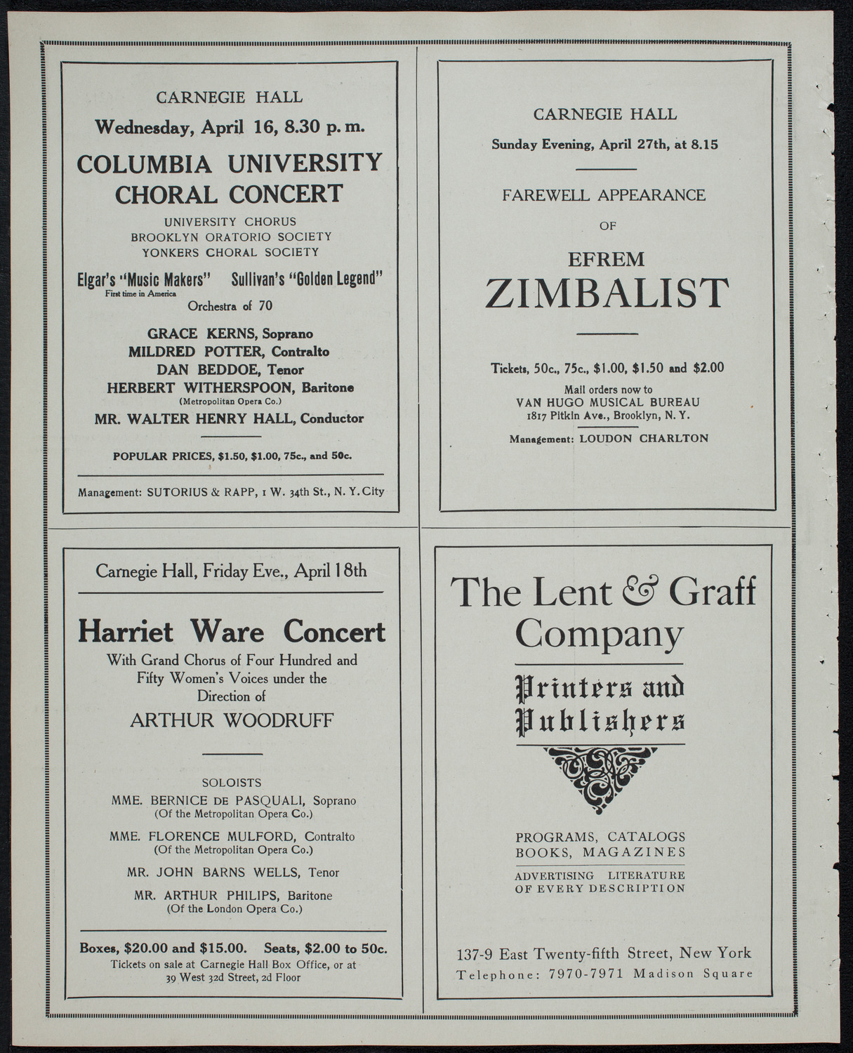 Elena Gerhardt, Soprano, April 15, 1913, program page 10