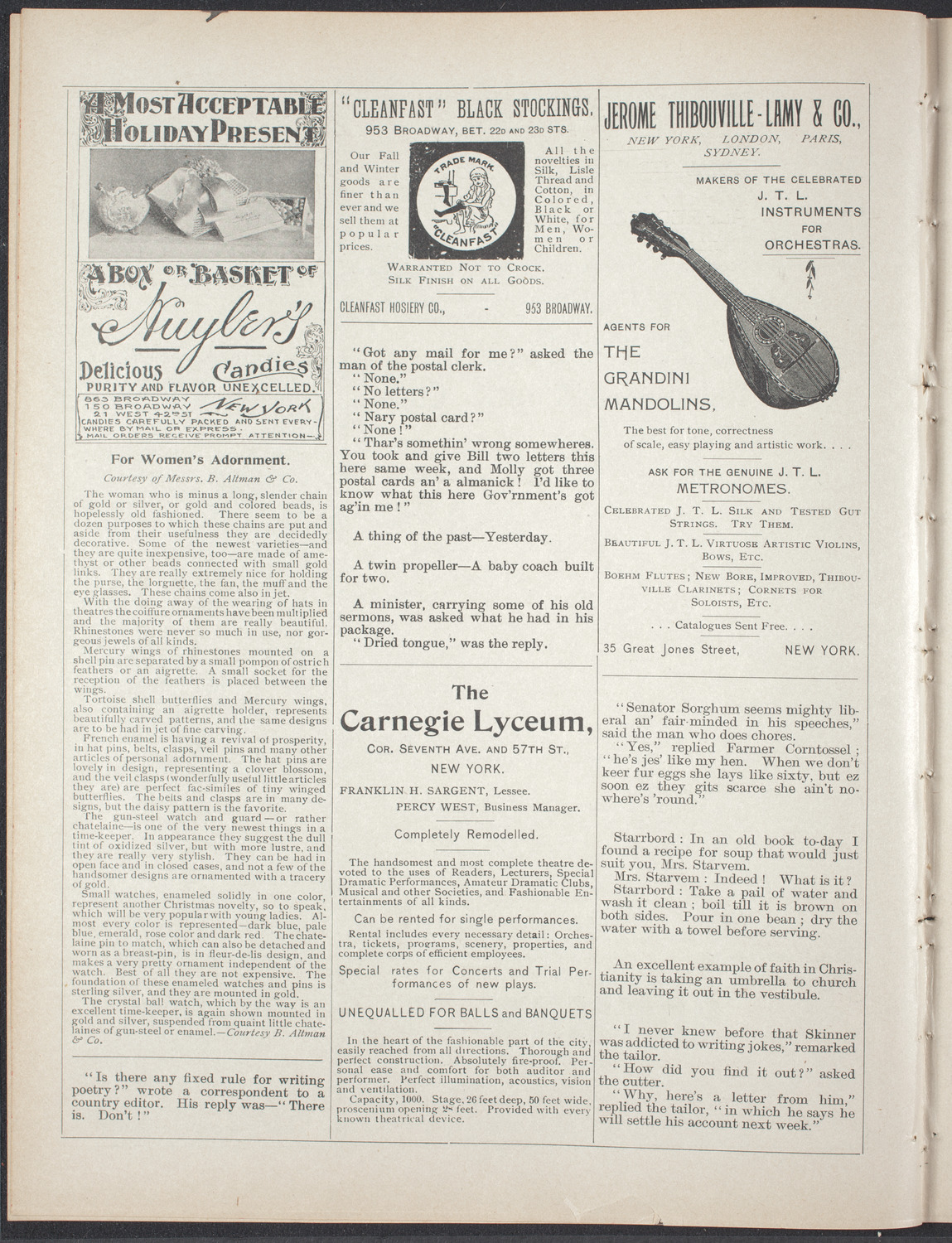 Students' Dramatic Club, December 15, 1896, program page 4