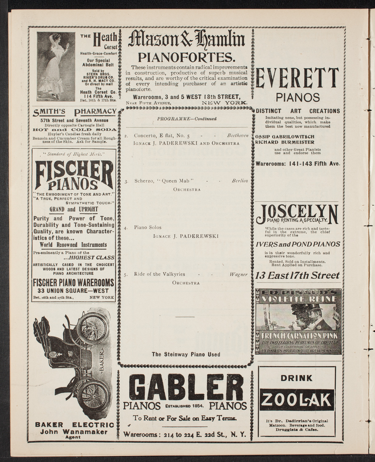 Hermann Hans Wetzler Orchestral Concert, April 6, 1902, program page 8