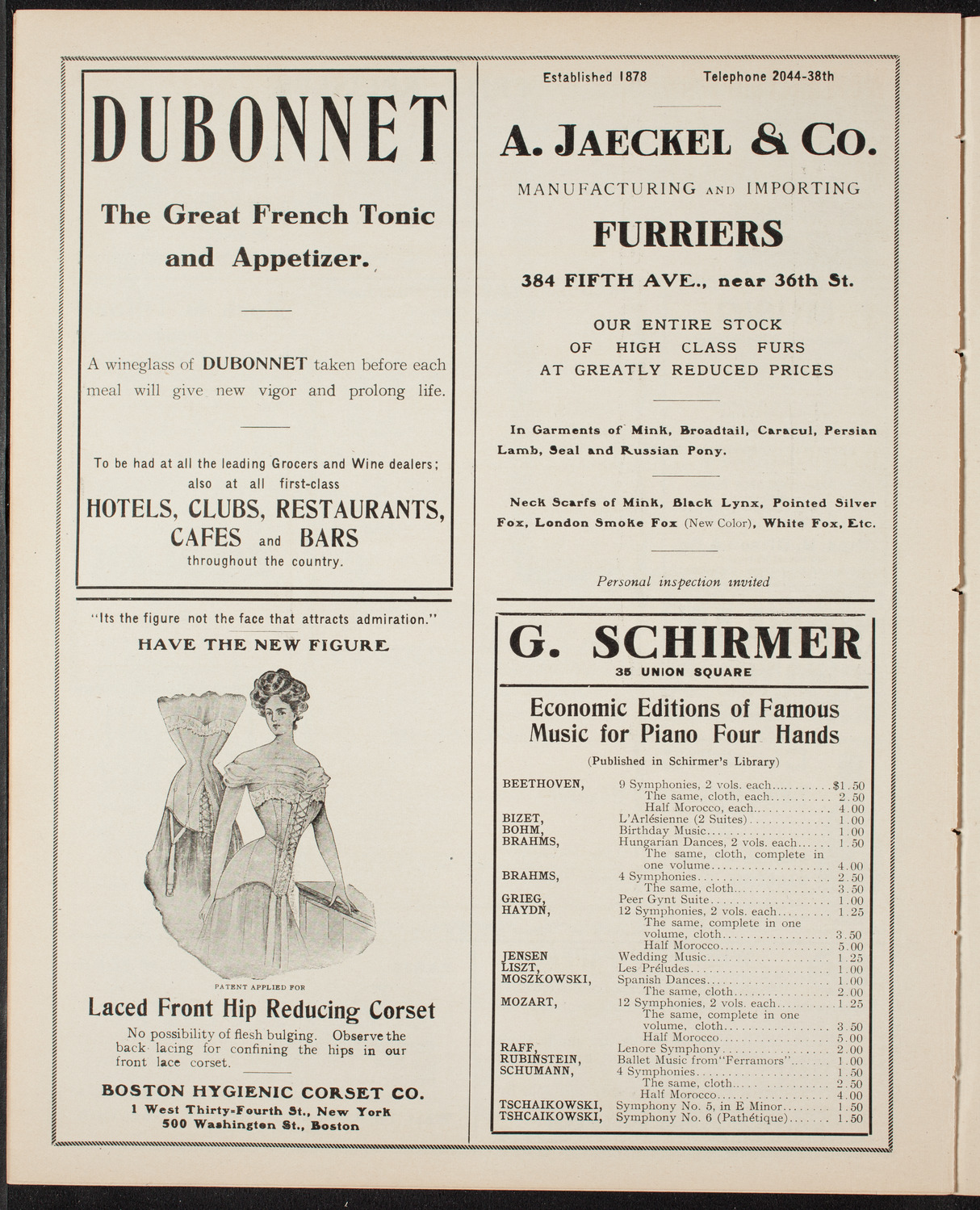 New York Symphony Orchestra, February 16, 1908, program page 8