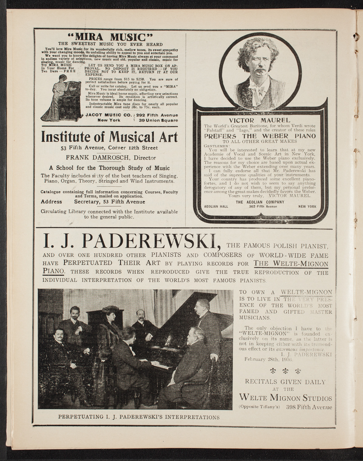 Ben Greet Players with New York Symphony Orchestra: Mendelssohn Centennial Festival, February 1, 1909, program page 6