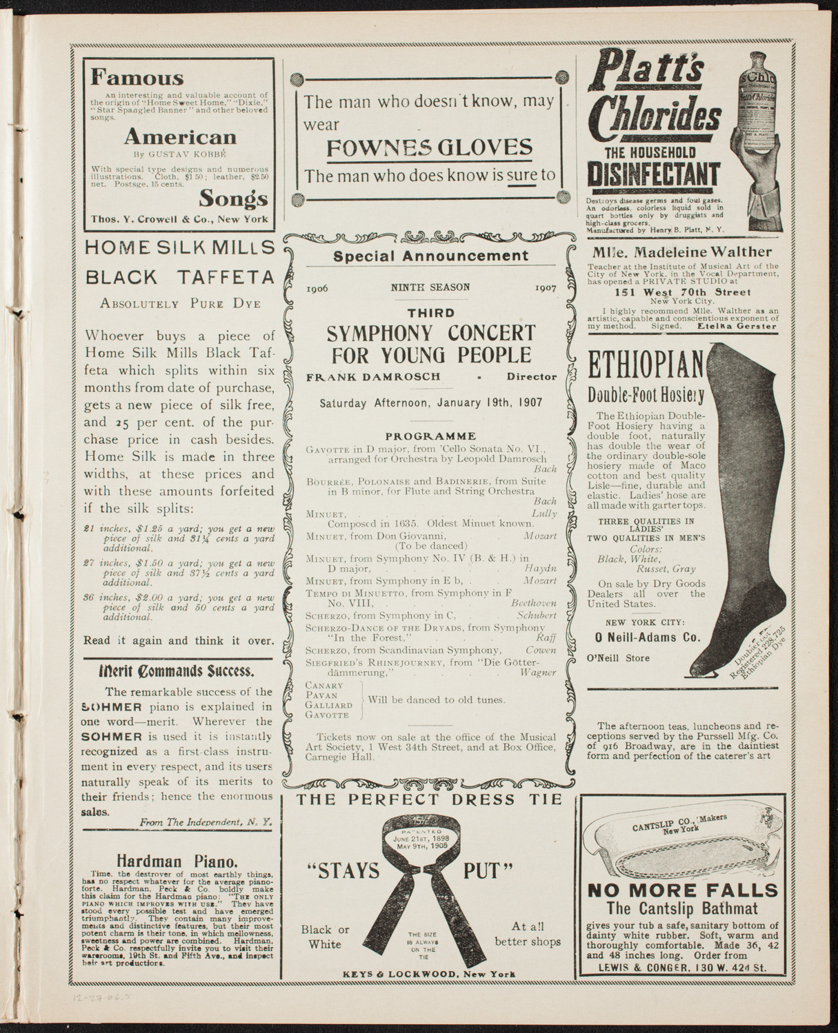 Oratorio Society of New York, December 27, 1906, program page 9
