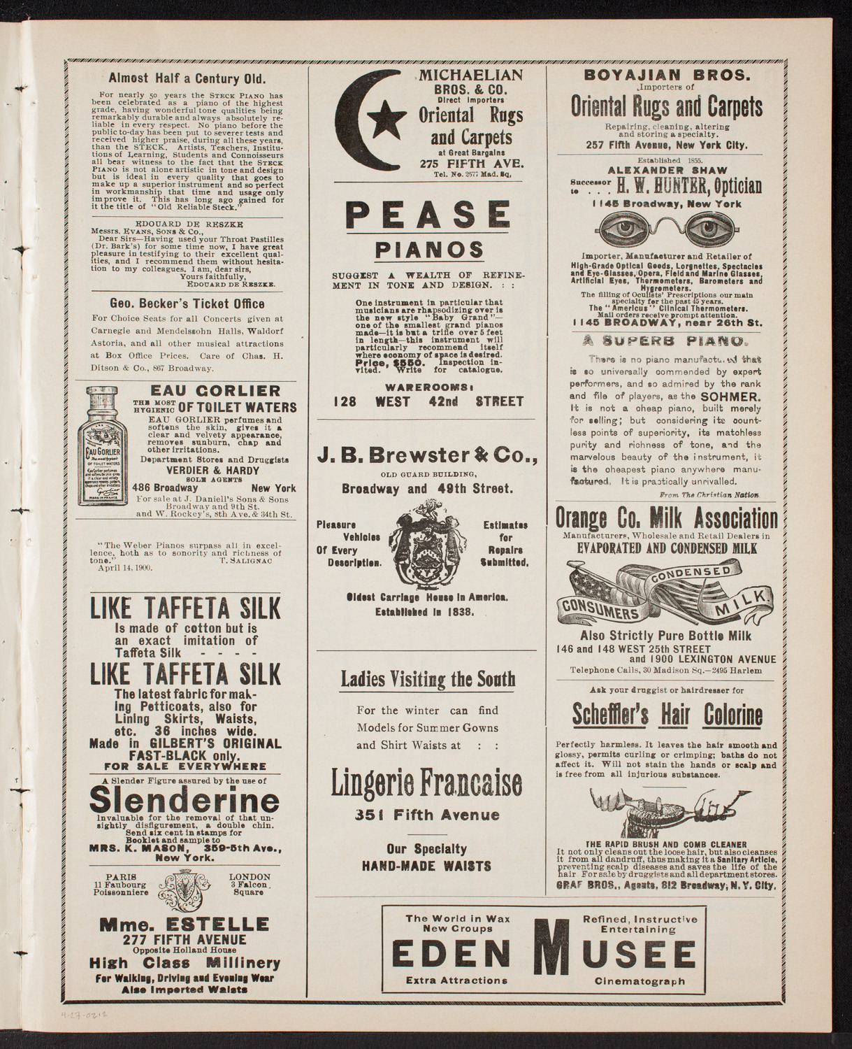 David Bispham, Baritone, April 27, 1902, program page 3