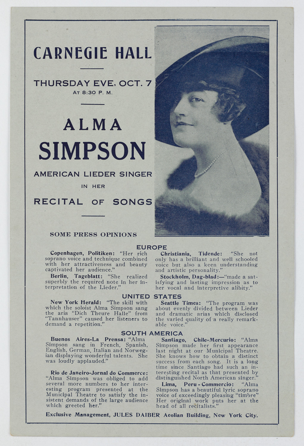 Alma Simpson, October 7, 1920
