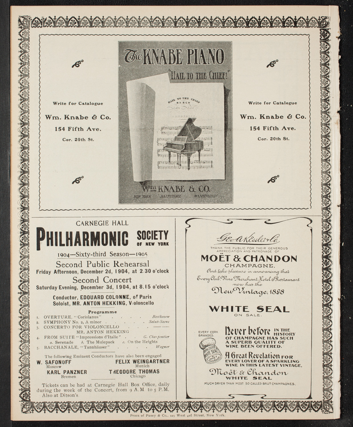 Benefit: St. Mark's Hospital, November 26, 1904, program page 12