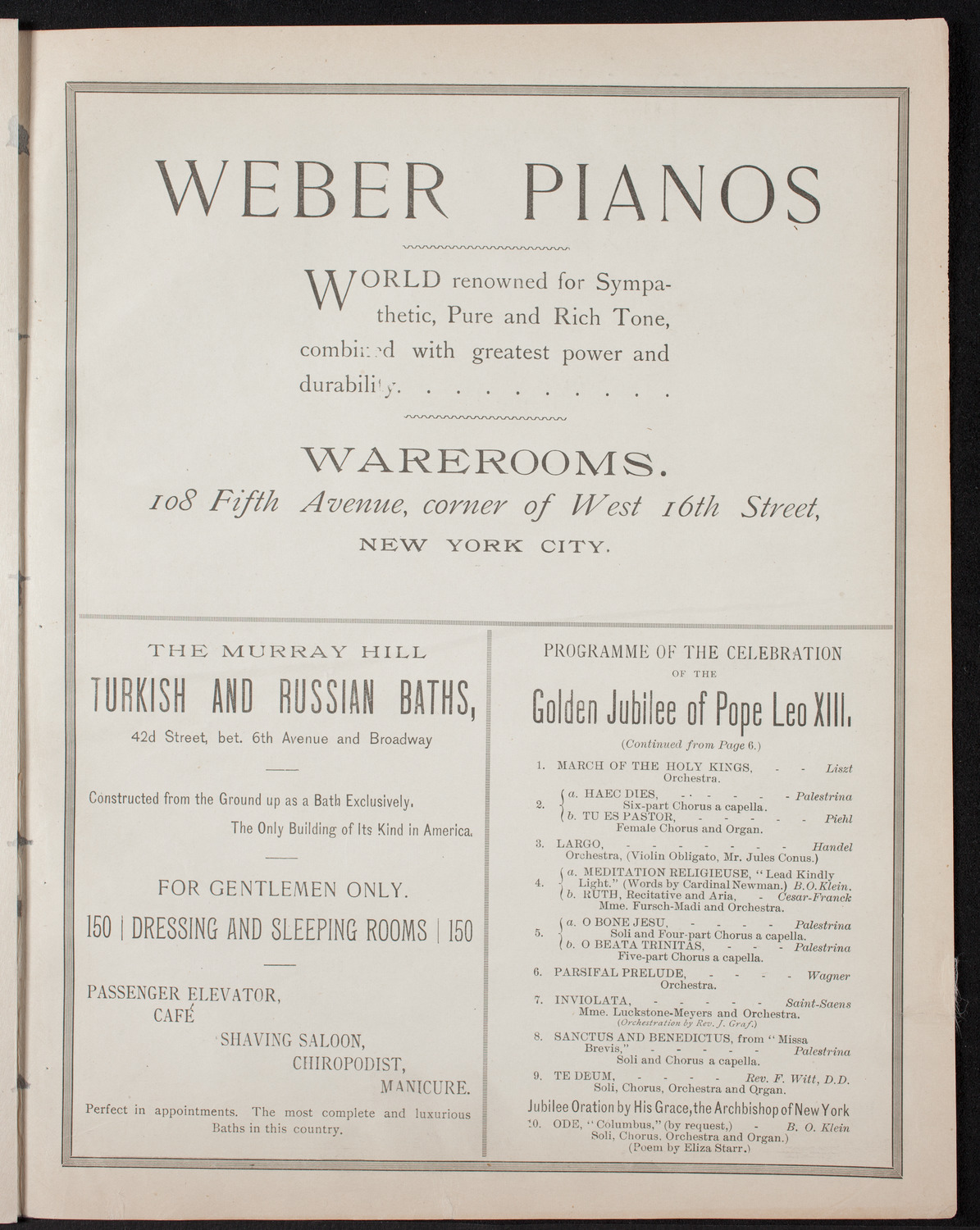 New York Philharmonic, February 10, 1893, program page 7