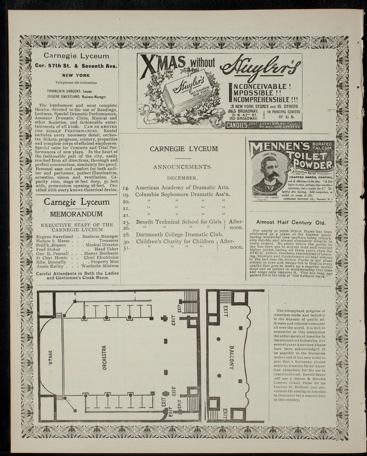 Concert in Aid of The New York Foundling Hospital, December 7, 1901, program page 4