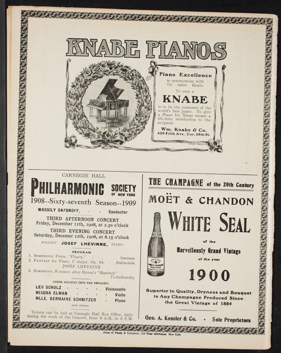 Oratorio Society of New York, December 2, 1908, program page 14