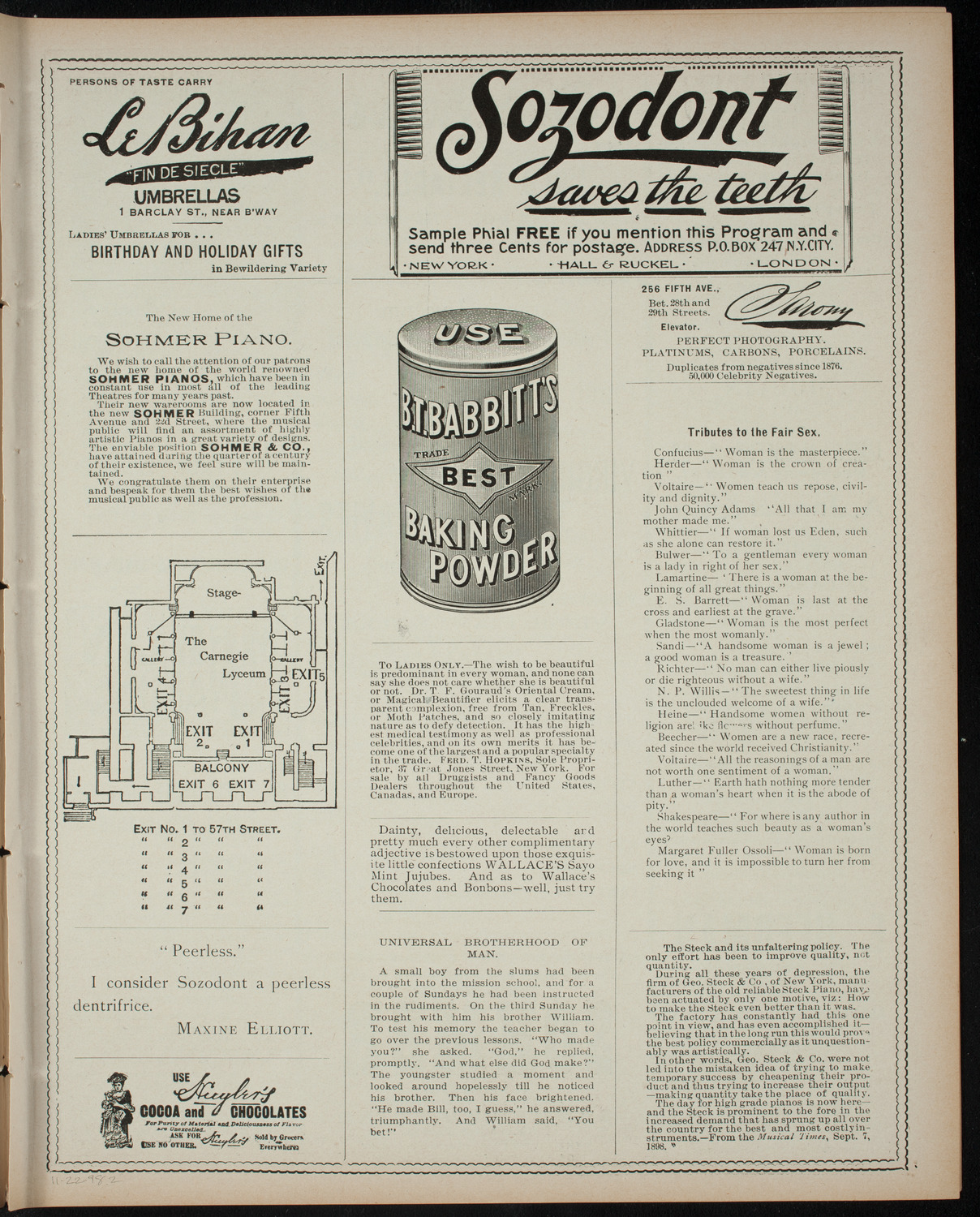 Students of the Virgil Piano School, November 22, 1898, program page 3