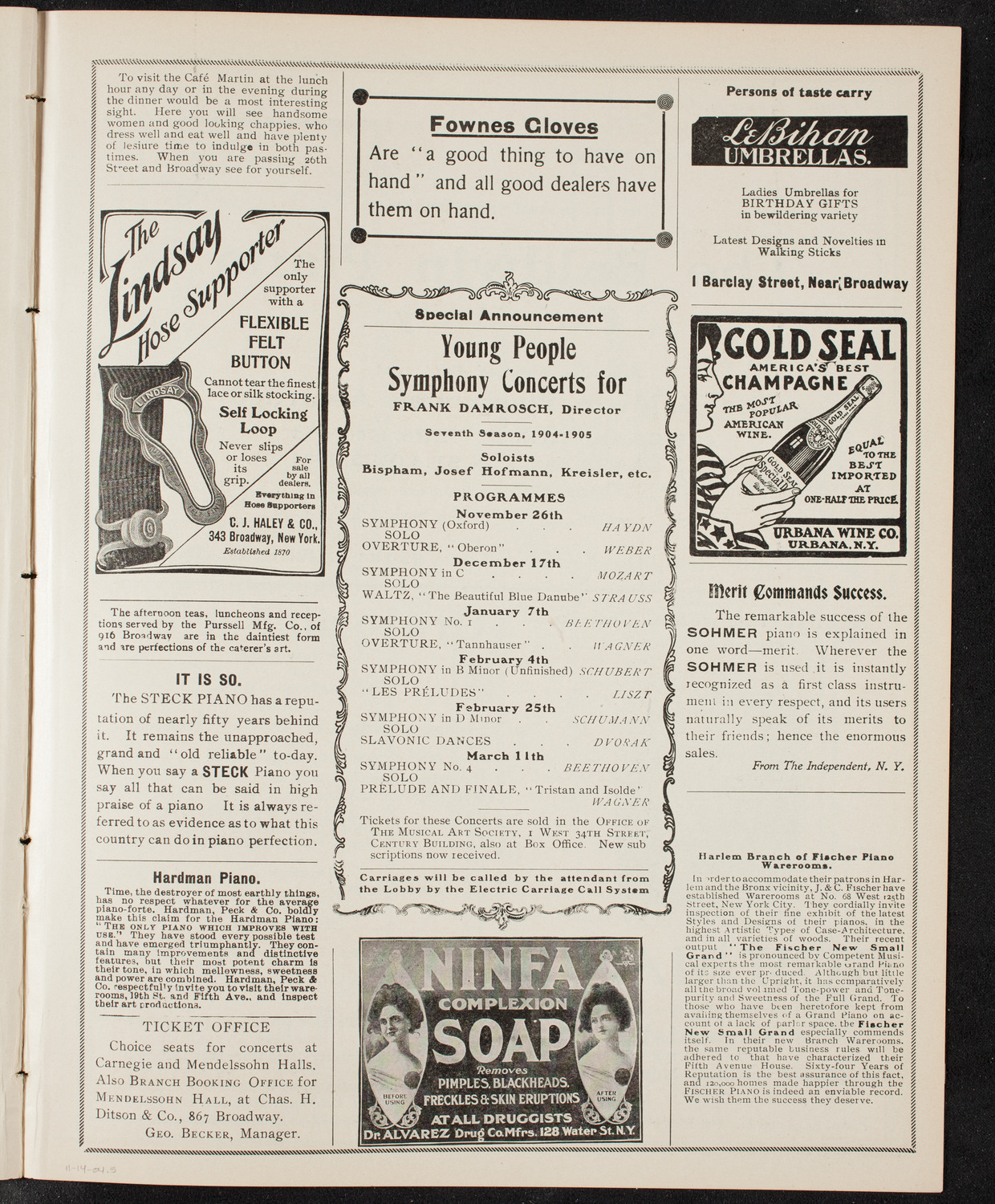 Grenadier Guards Band, November 14, 1904, program page 9