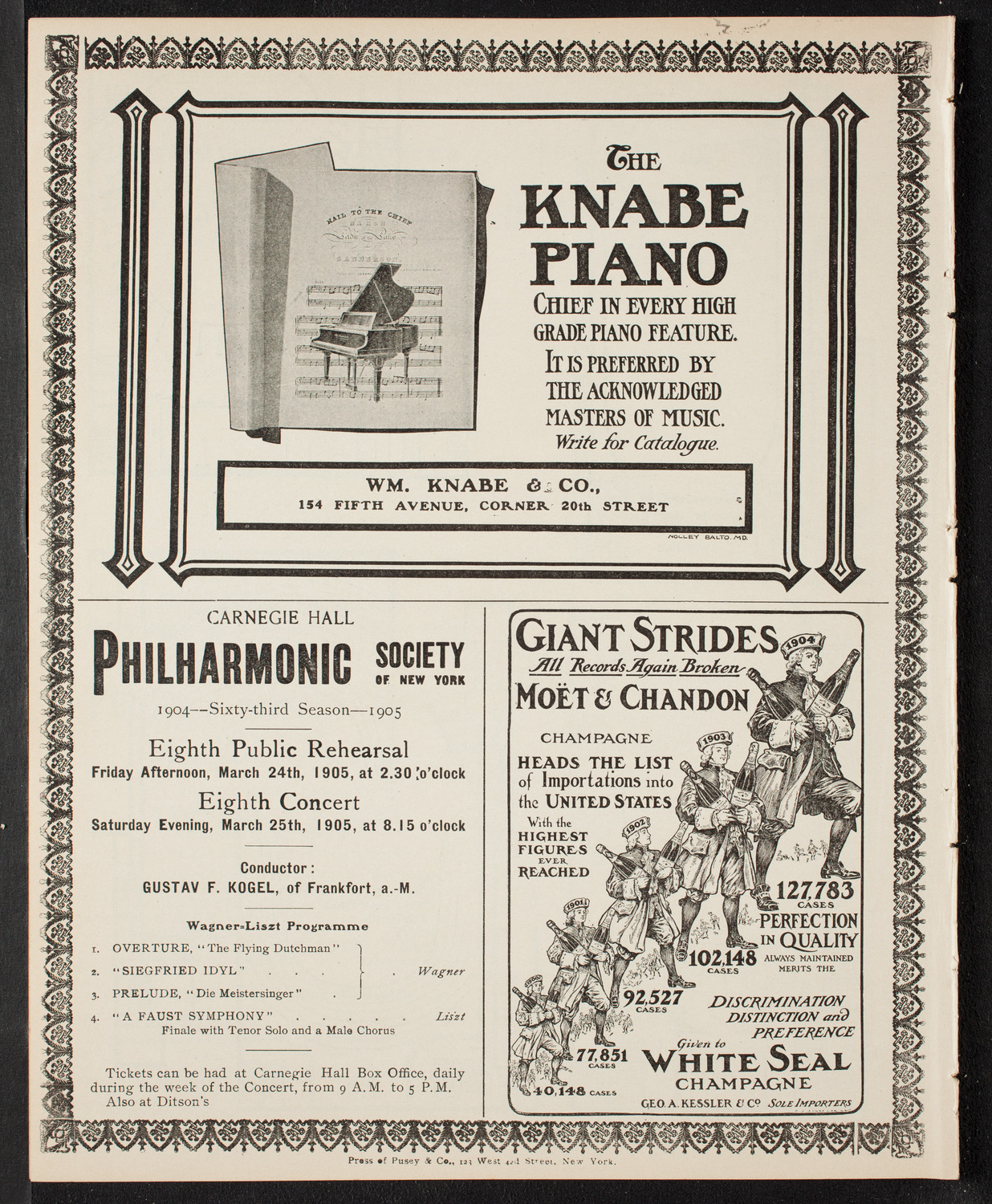 Eugène Ysaÿe, Violin, March 12, 1905, program page 12