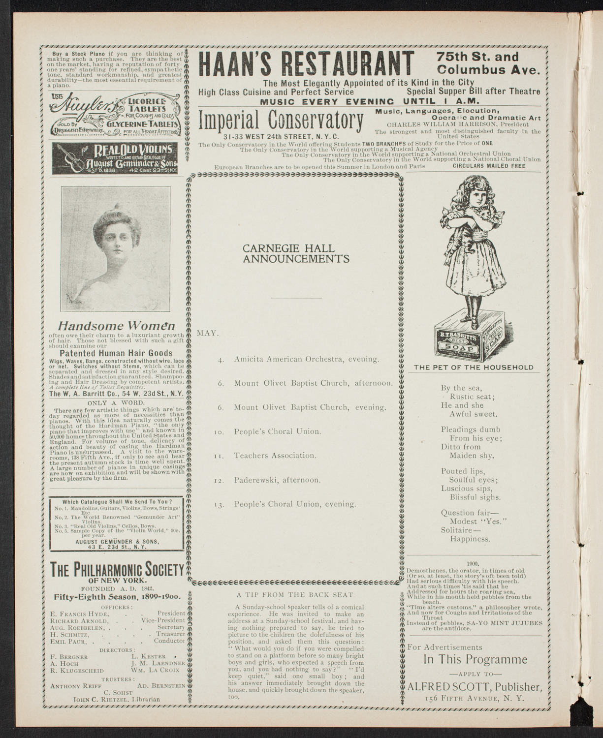 Graduation: College of Pharmacy of the City of New York, May 2, 1900, program page 2