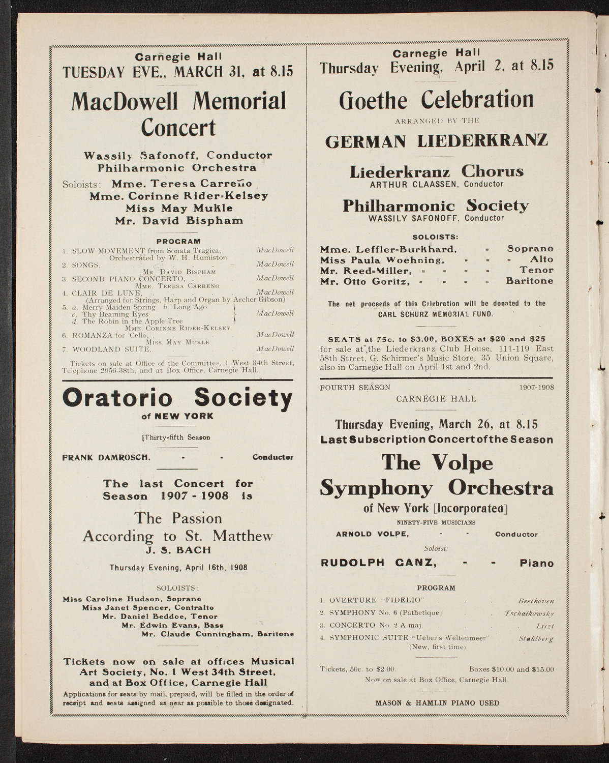The Civic Forum, March 22, 1908, program page 10