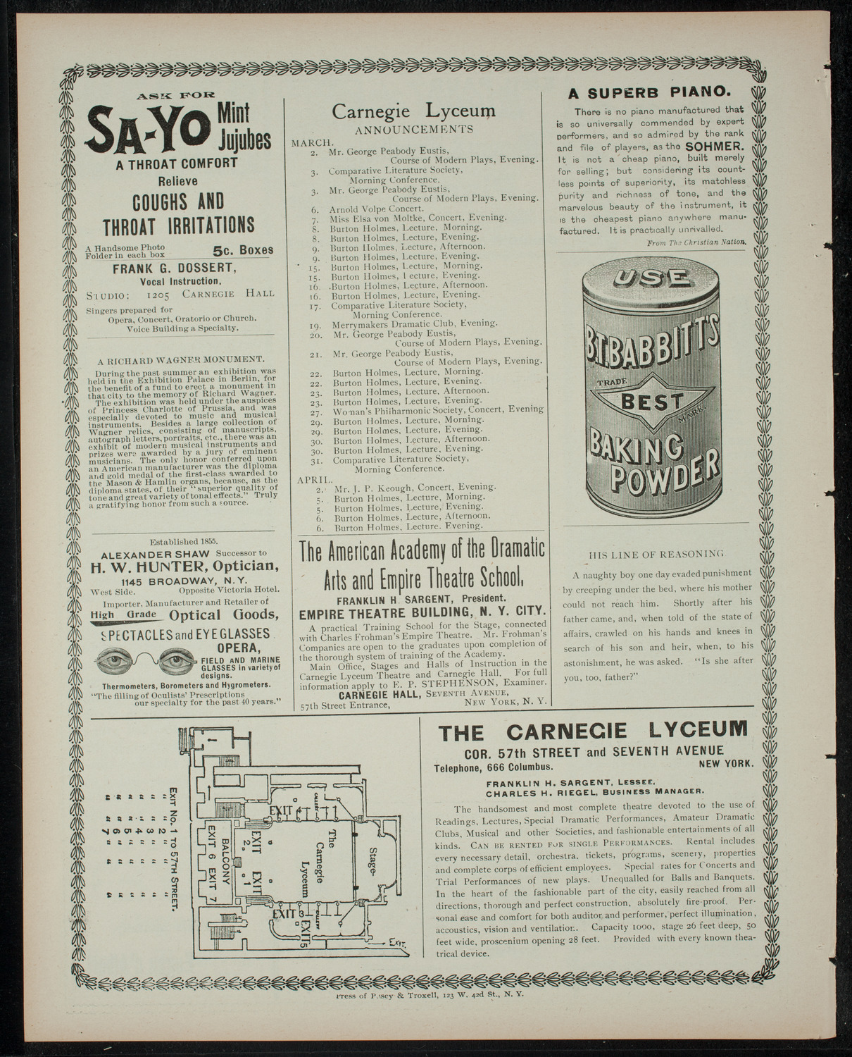 Francis Fischer Powers: An Afternoon with Mr. William Shakespeare of London, March 1, 1900, program page 4