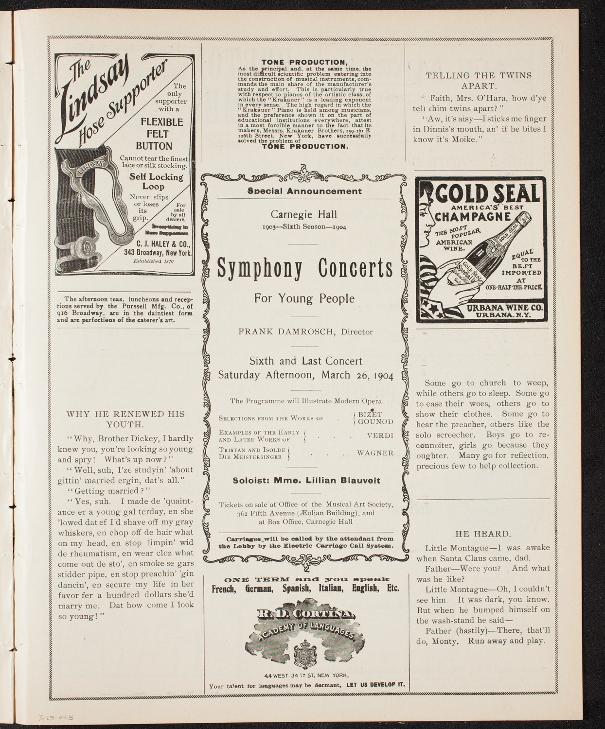 Richard Strauss with New York Philharmonic, March 25, 1904, program page 9