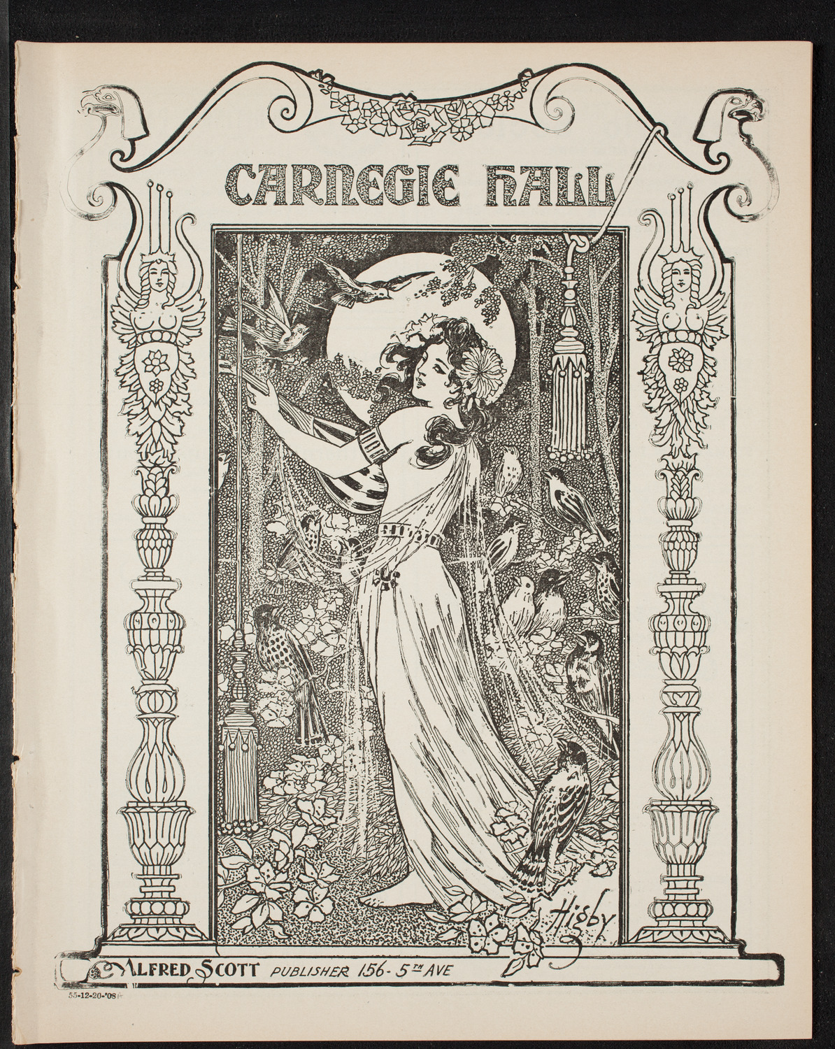 New York Festival Chorus and Orchestra, December 20, 1908, program page 1