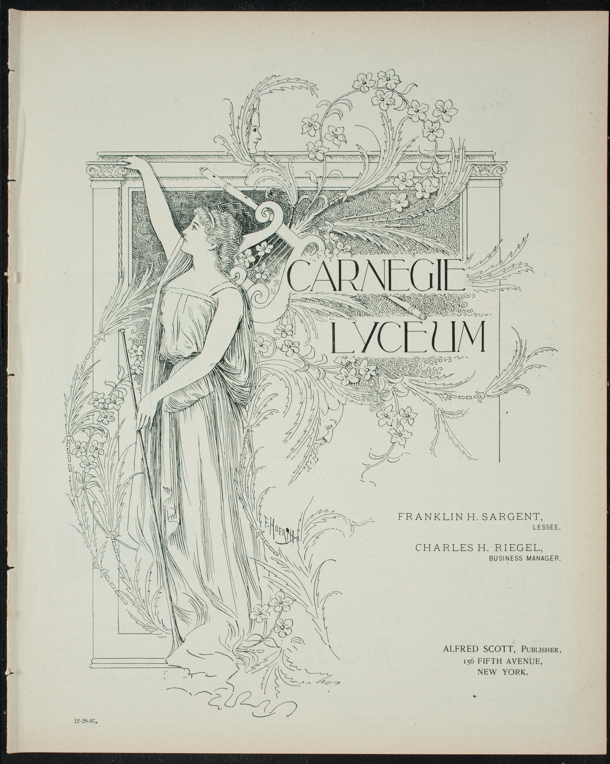 Mount Sinai Alumni Concert, December 28, 1897, program page 1