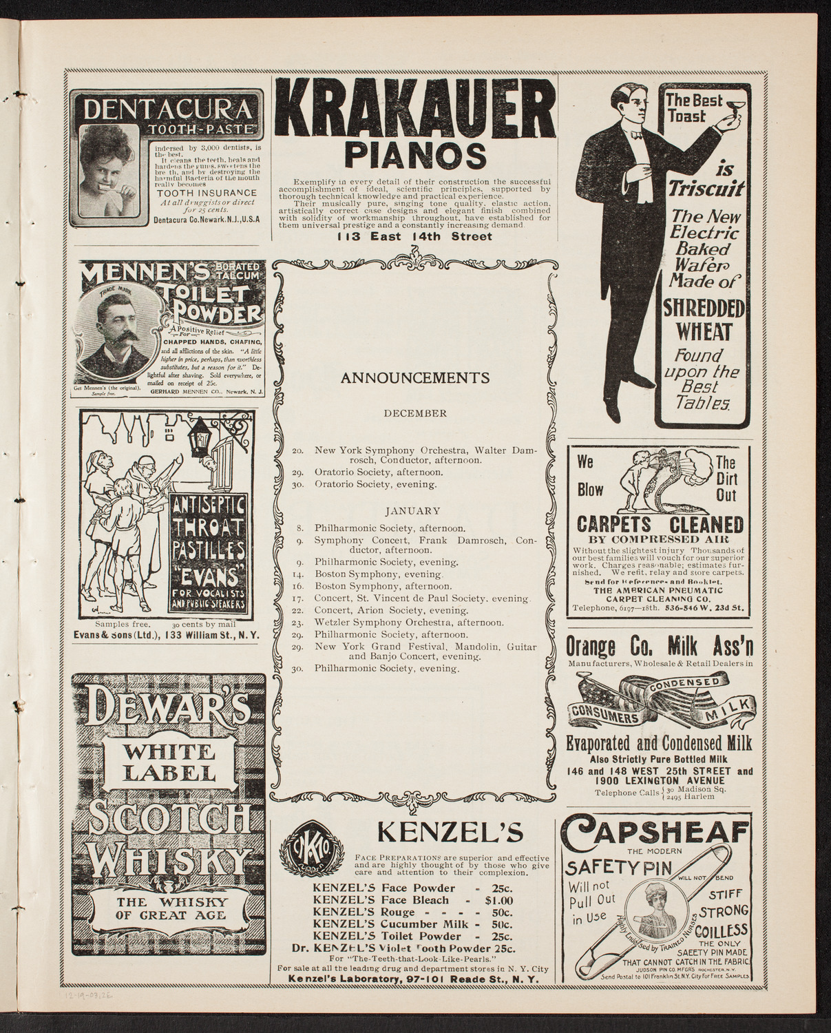 New York Philharmonic, December 19, 1903, program page 3