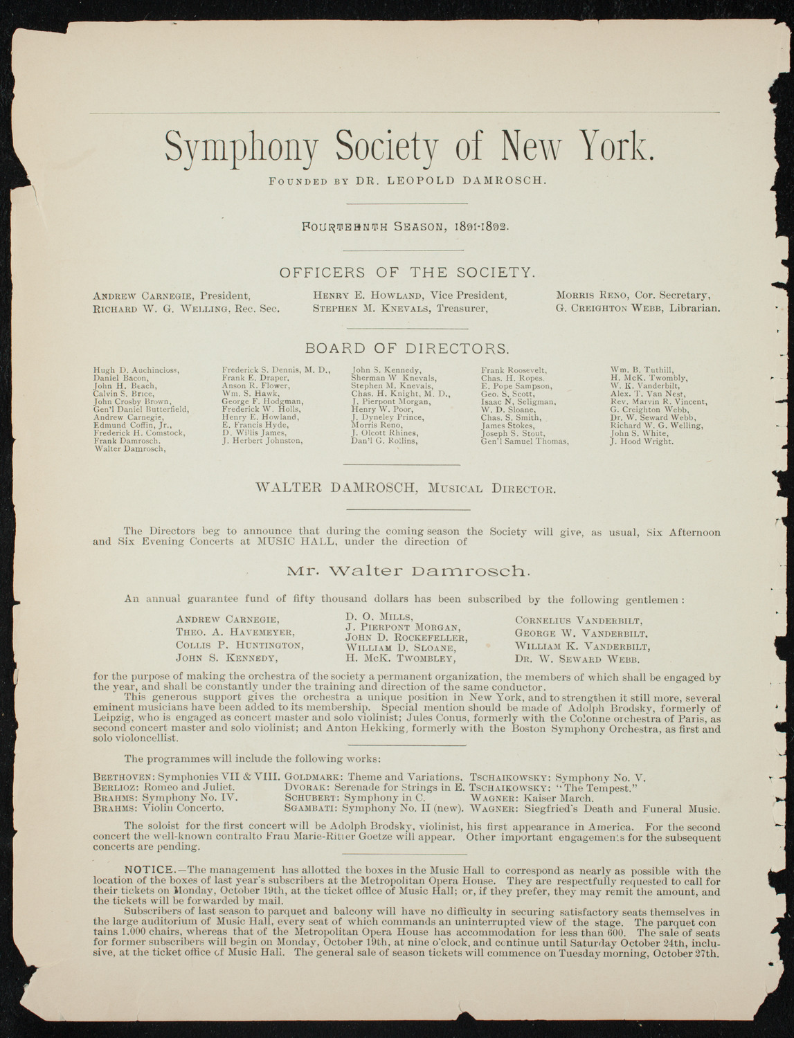 Deutscher Tag Festival, October 4, 1891, program page 2