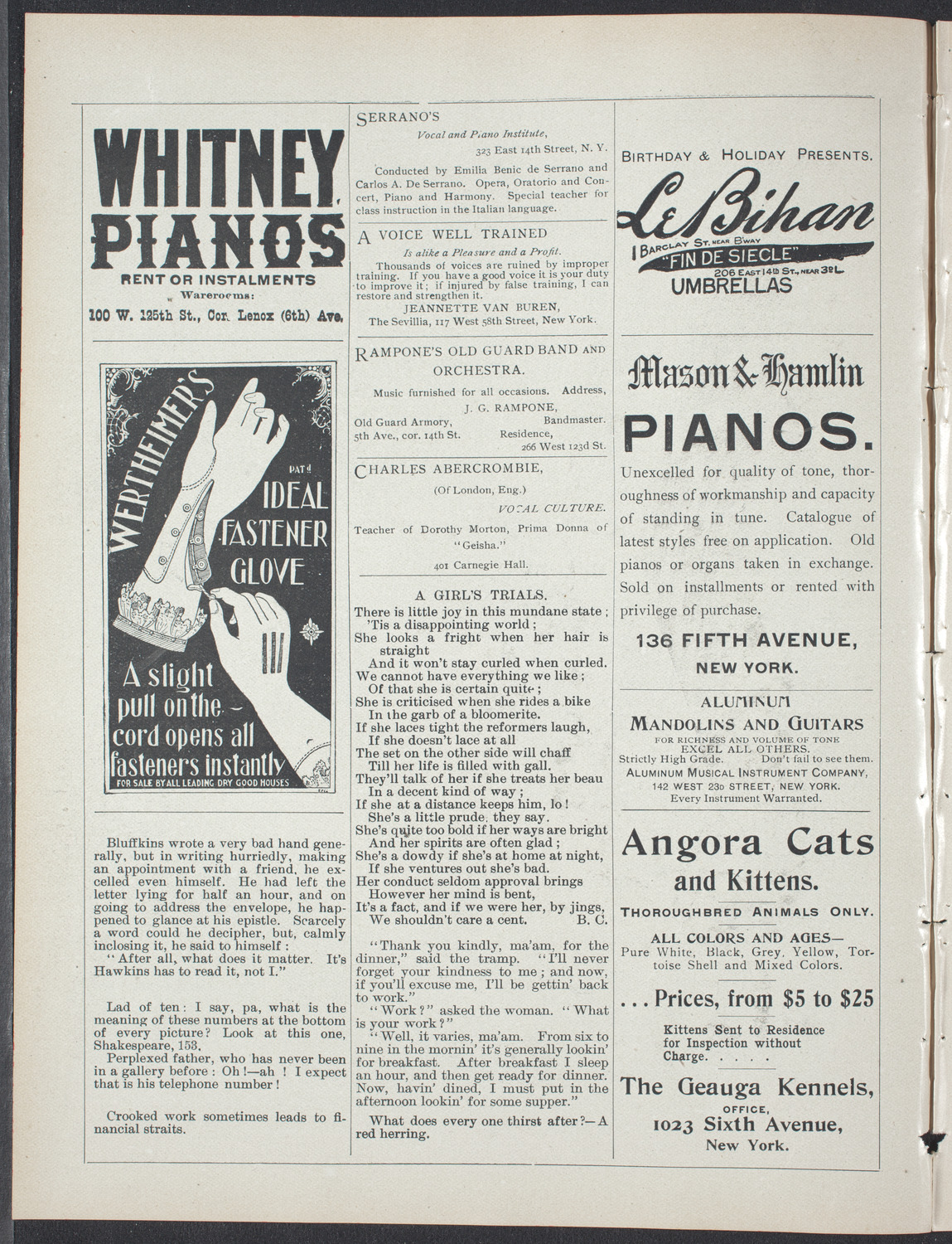 The Merrymakers, January 1, 1897, program page 2