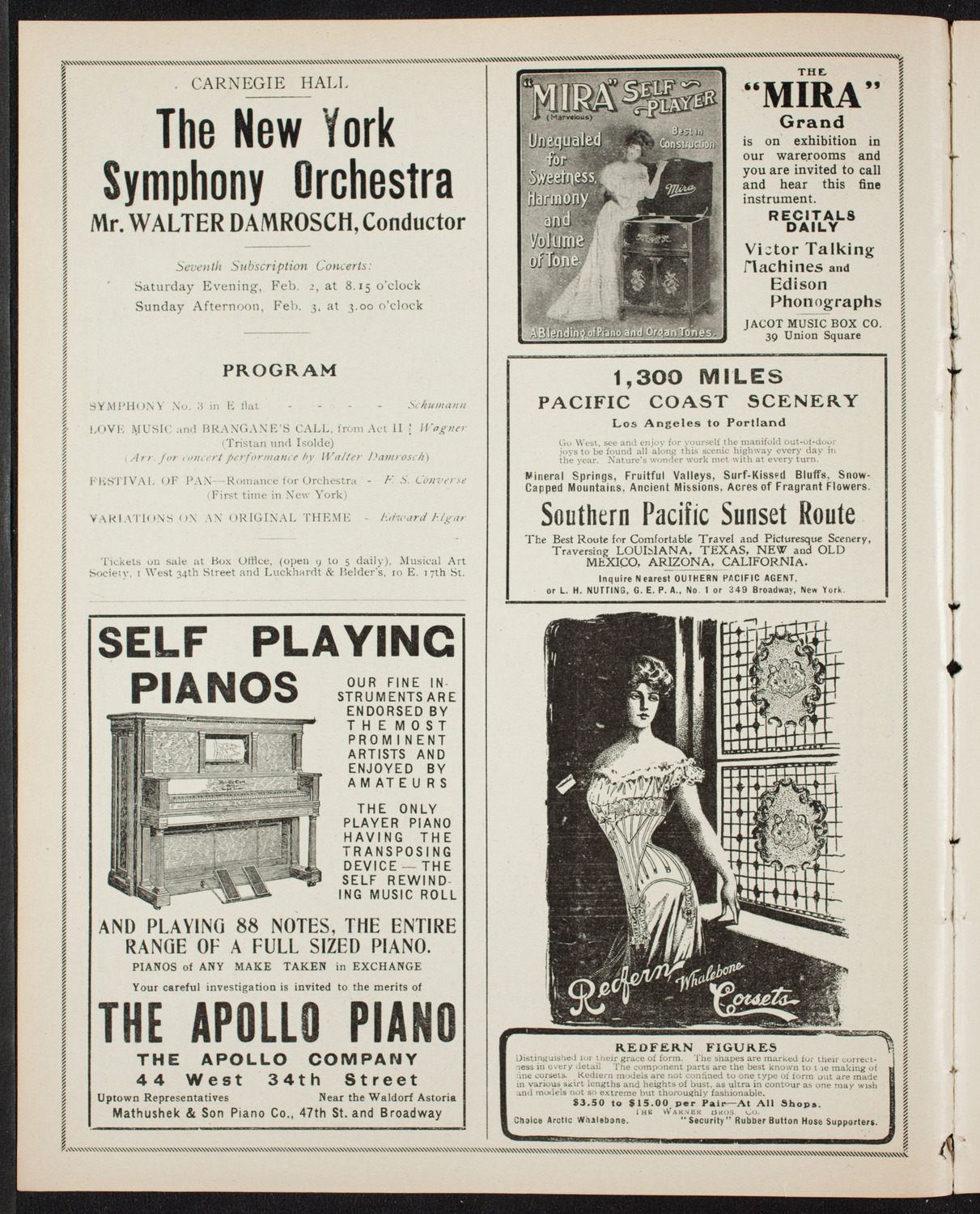 New York Philharmonic, January 25, 1907, program page 2