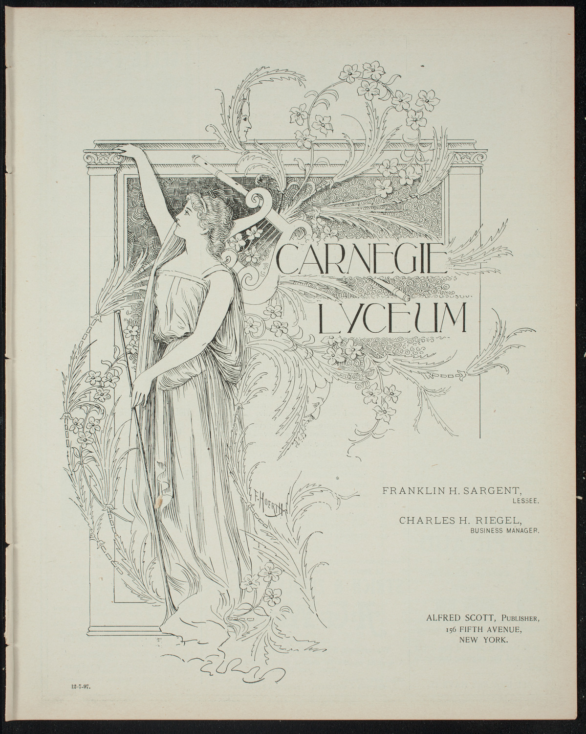 Students Dramatic Club, December 7, 1897, program page 1