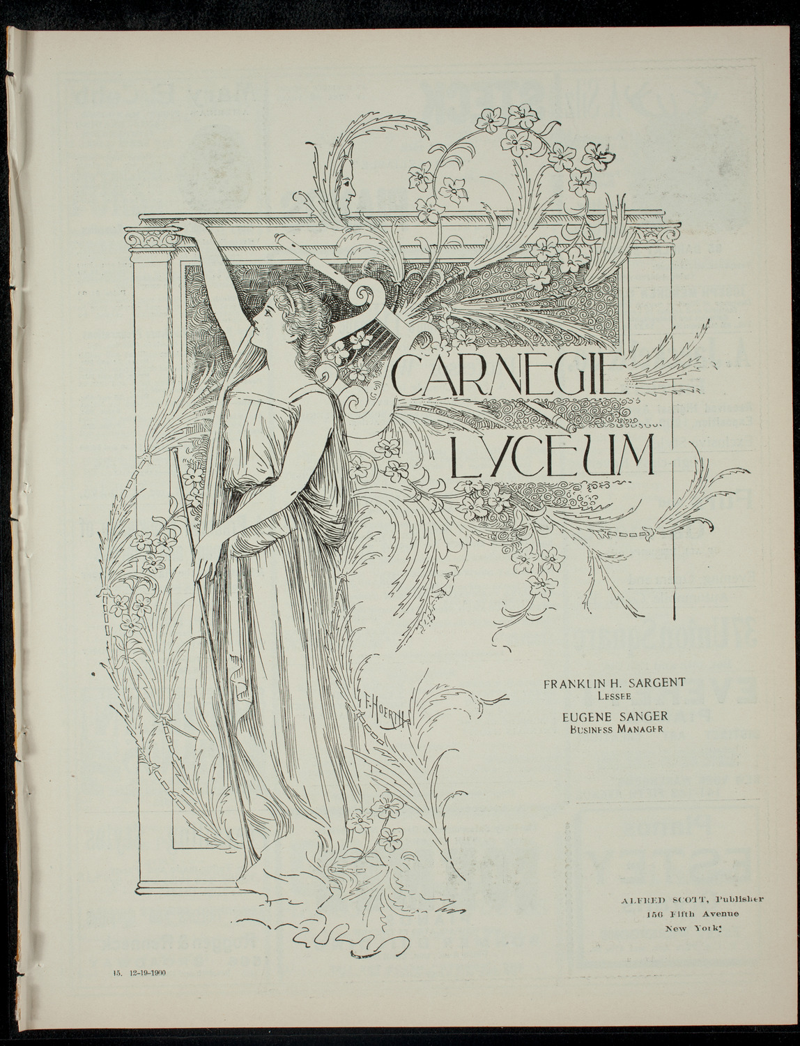 Columbia Sophomore Dramatic Society, December 19, 1900, program page 1