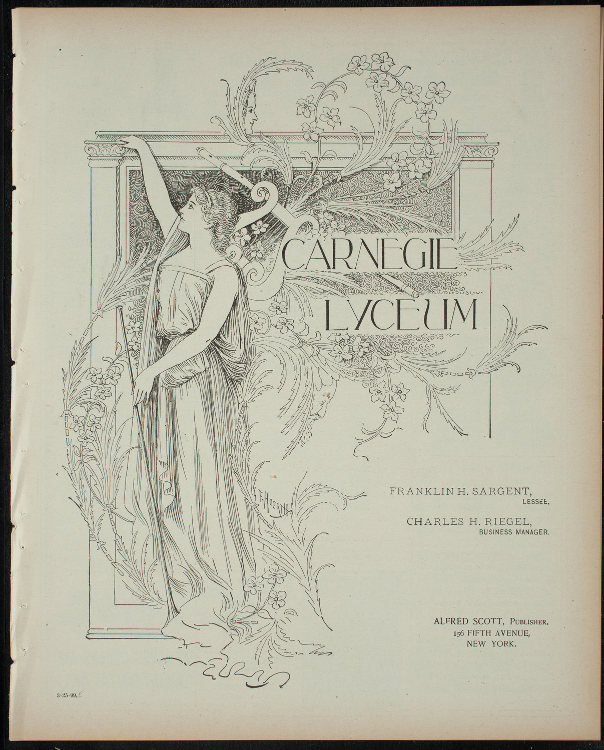 Grand Operatic Benefit, March 25, 1899, program page 1