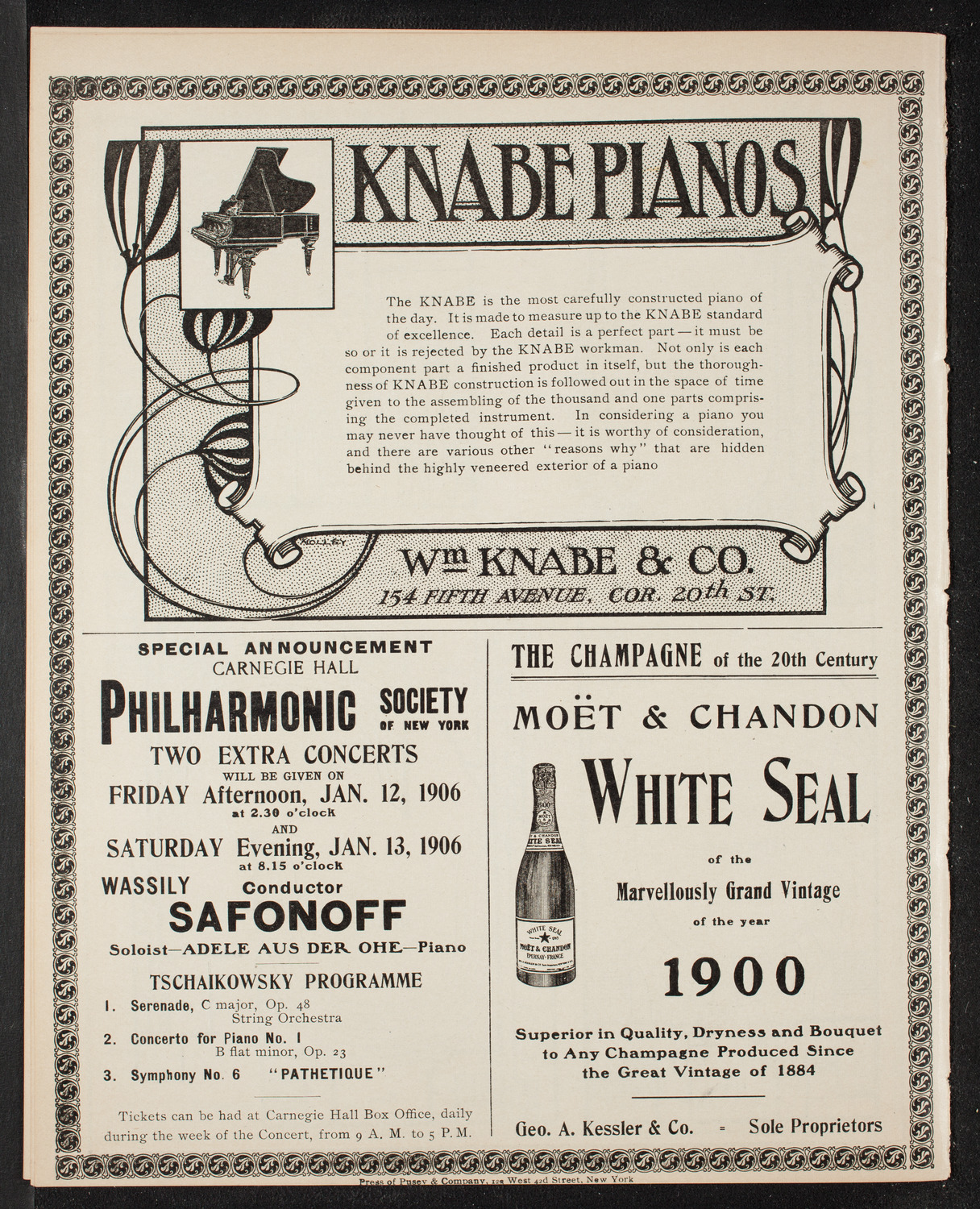 New York Symphony Orchestra, January 7, 1906, program page 12