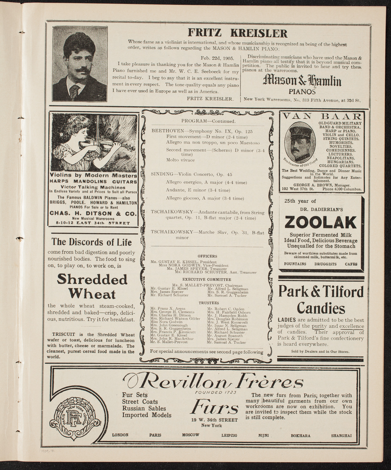 People's Symphony Concert, January 14, 1910, program page 7