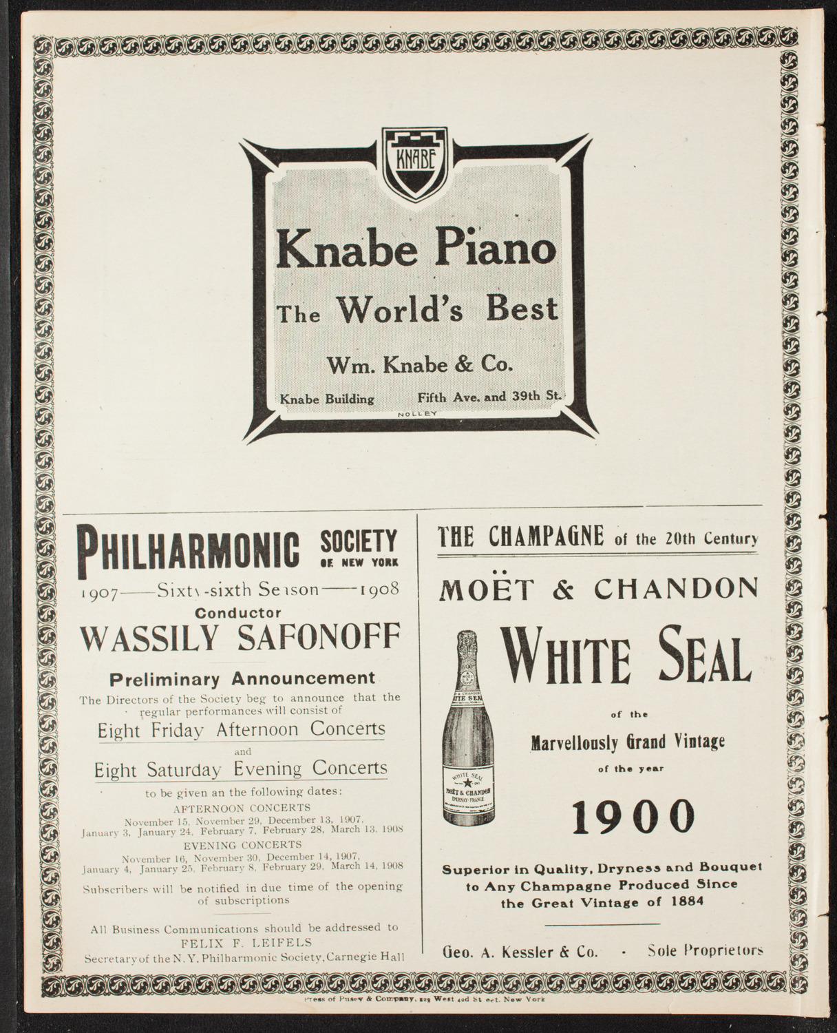 Benefit: Edvard Grieg Monument Committee, April 21, 1907, program page 12