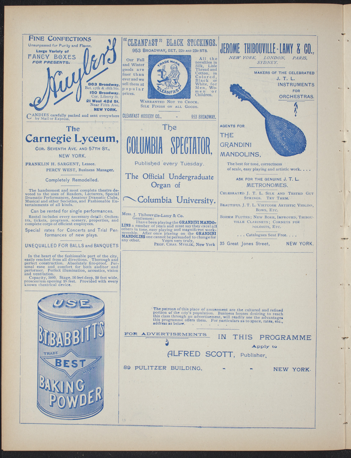 Columbia College Musical Society, February 18, 1897, program page 4