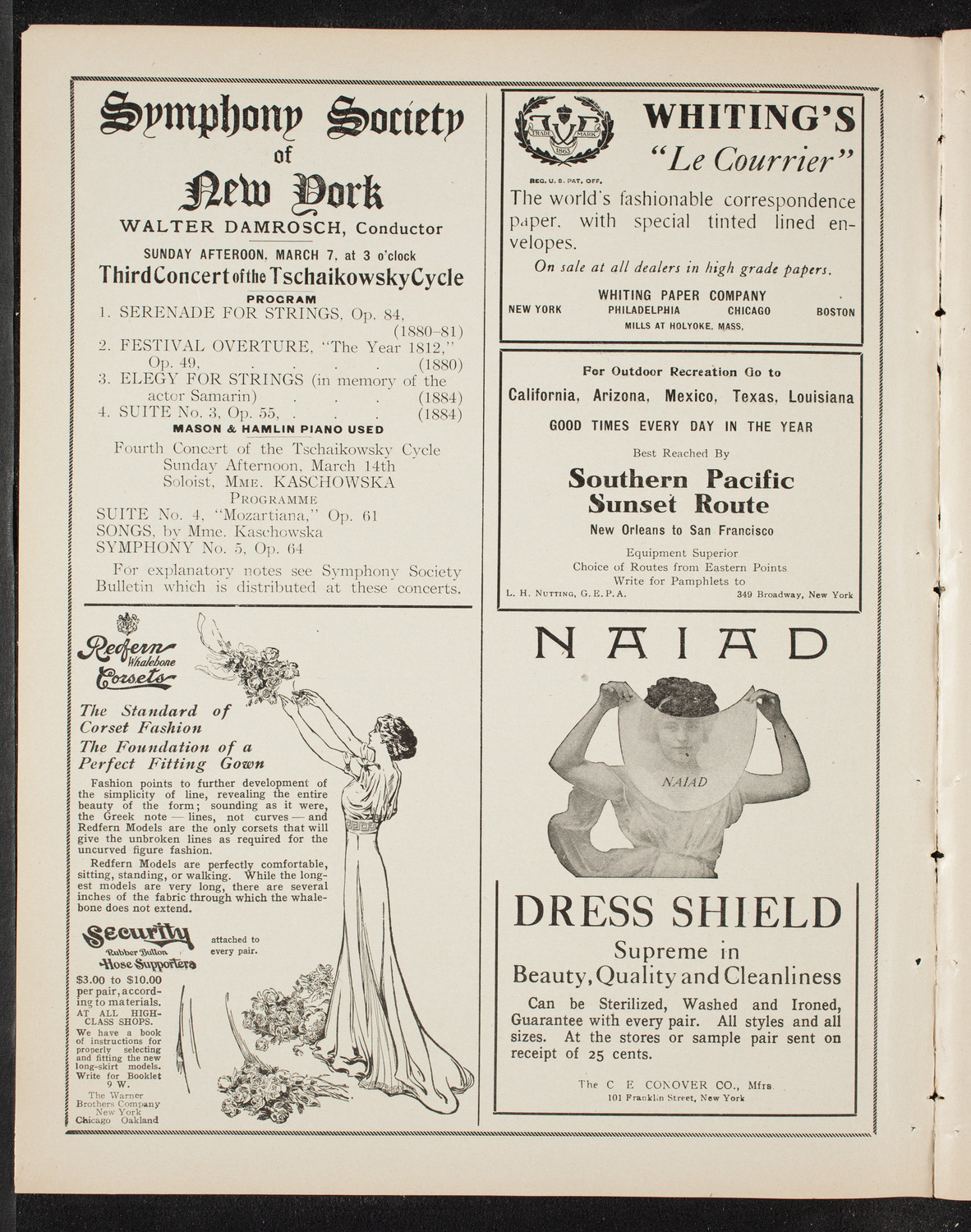 New York Philharmonic, March 6, 1909, program page 2