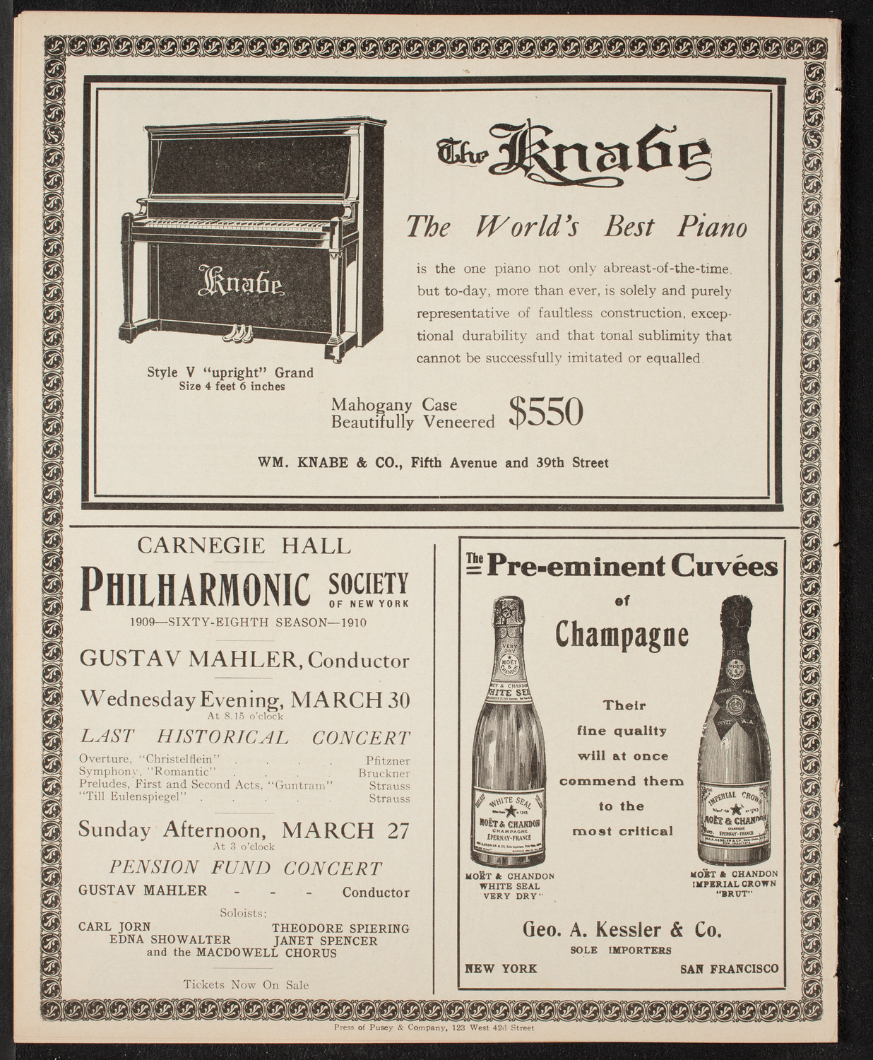 Boston Symphony Orchestra, March 24, 1910, program page 12