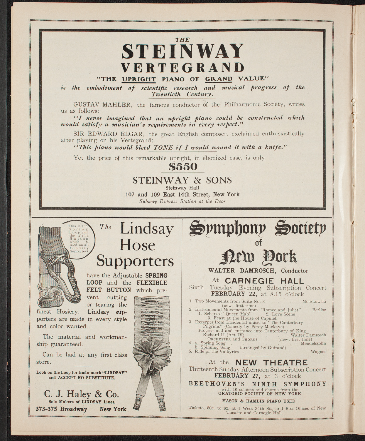 Catholic Oratorio Society, February 20, 1910, program page 4