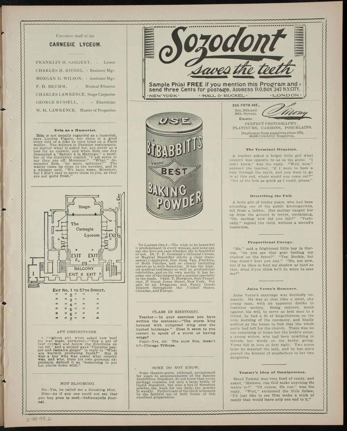 Stevens Institute of Technology Glee, Banjo and Mandolin Clubs, February 20, 1899, program page 3