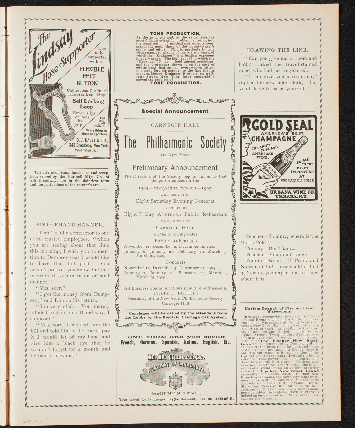 Lund University Swedish Student Chorus, June 19, 1904, program page 9