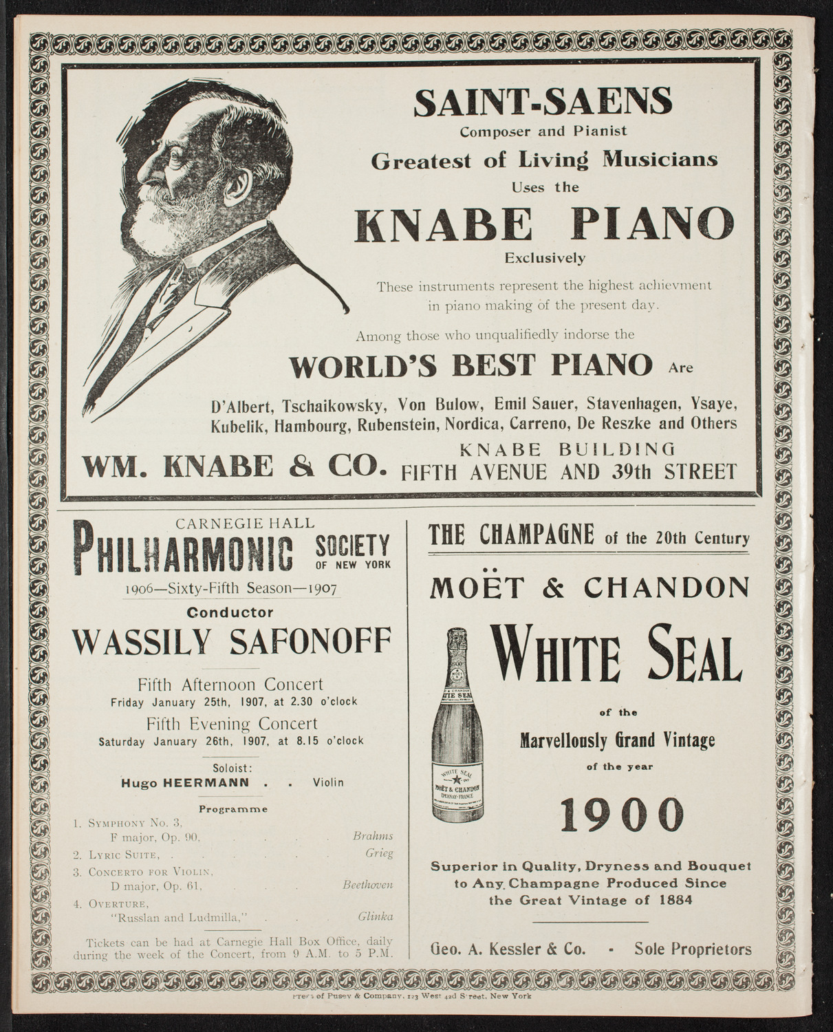 New York Symphony Orchestra, January 20, 1907, program page 14