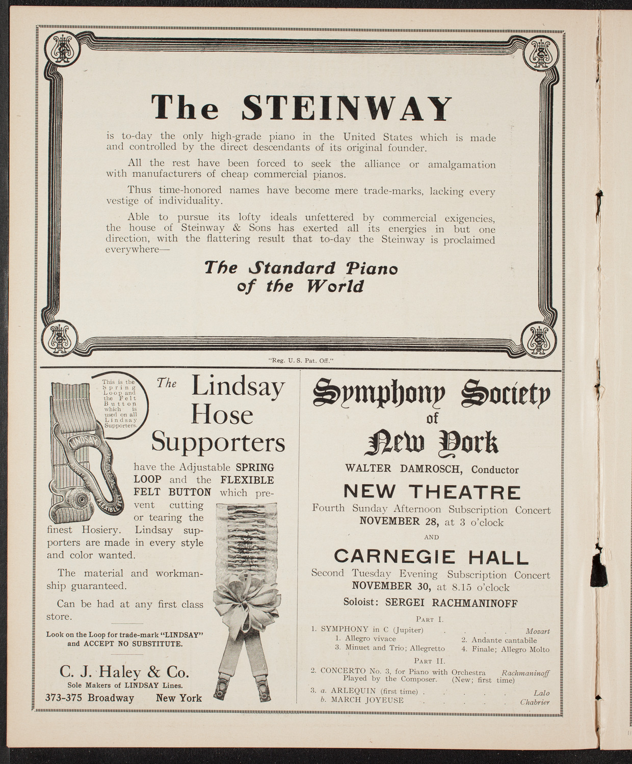 New York Philharmonic, November 25, 1909, program page 4