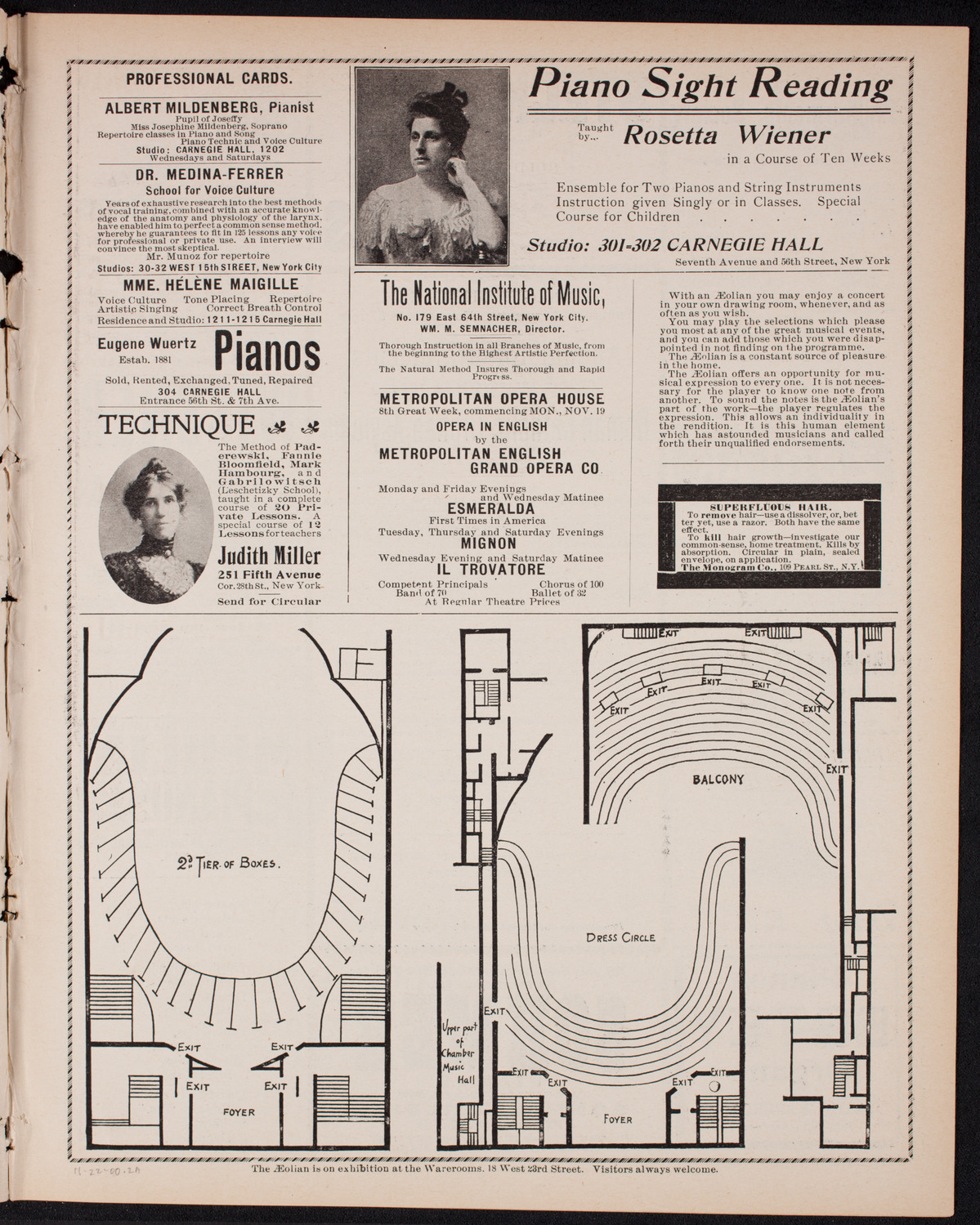 Benefit: Roman Catholic Orphan Asylums, November 22, 1900, program page 3