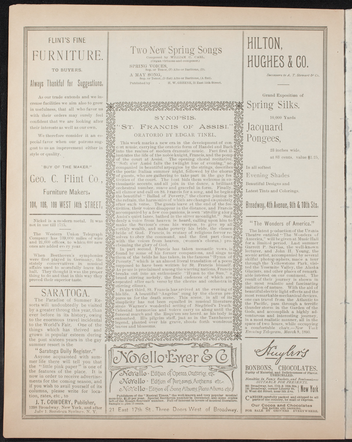 Oratorio Society of New York, March 17, 1893, program page 6