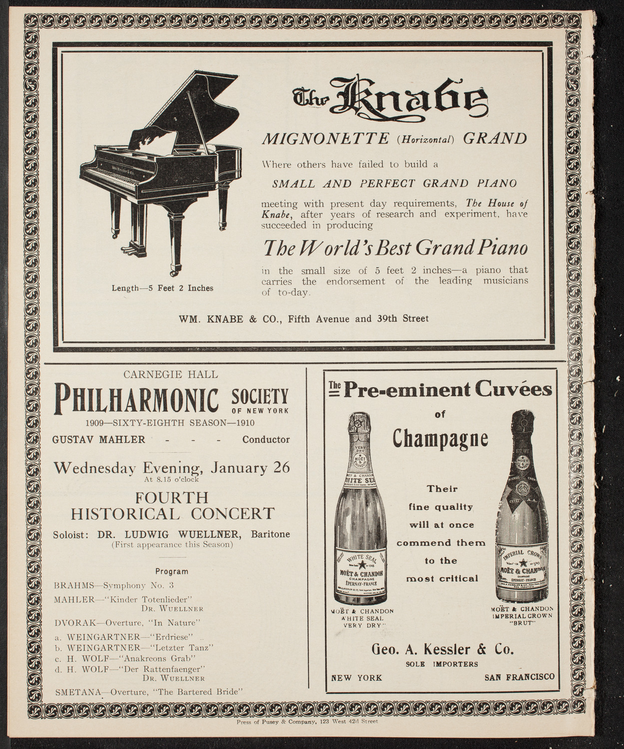 New York Philharmonic, January 21, 1910, program page 12