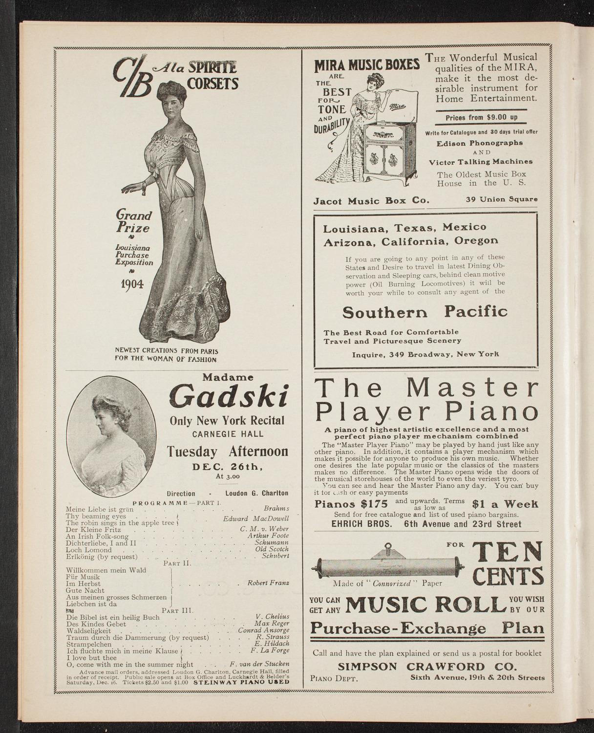 Philadelphia Orchestra, December 11, 1905, program page 8