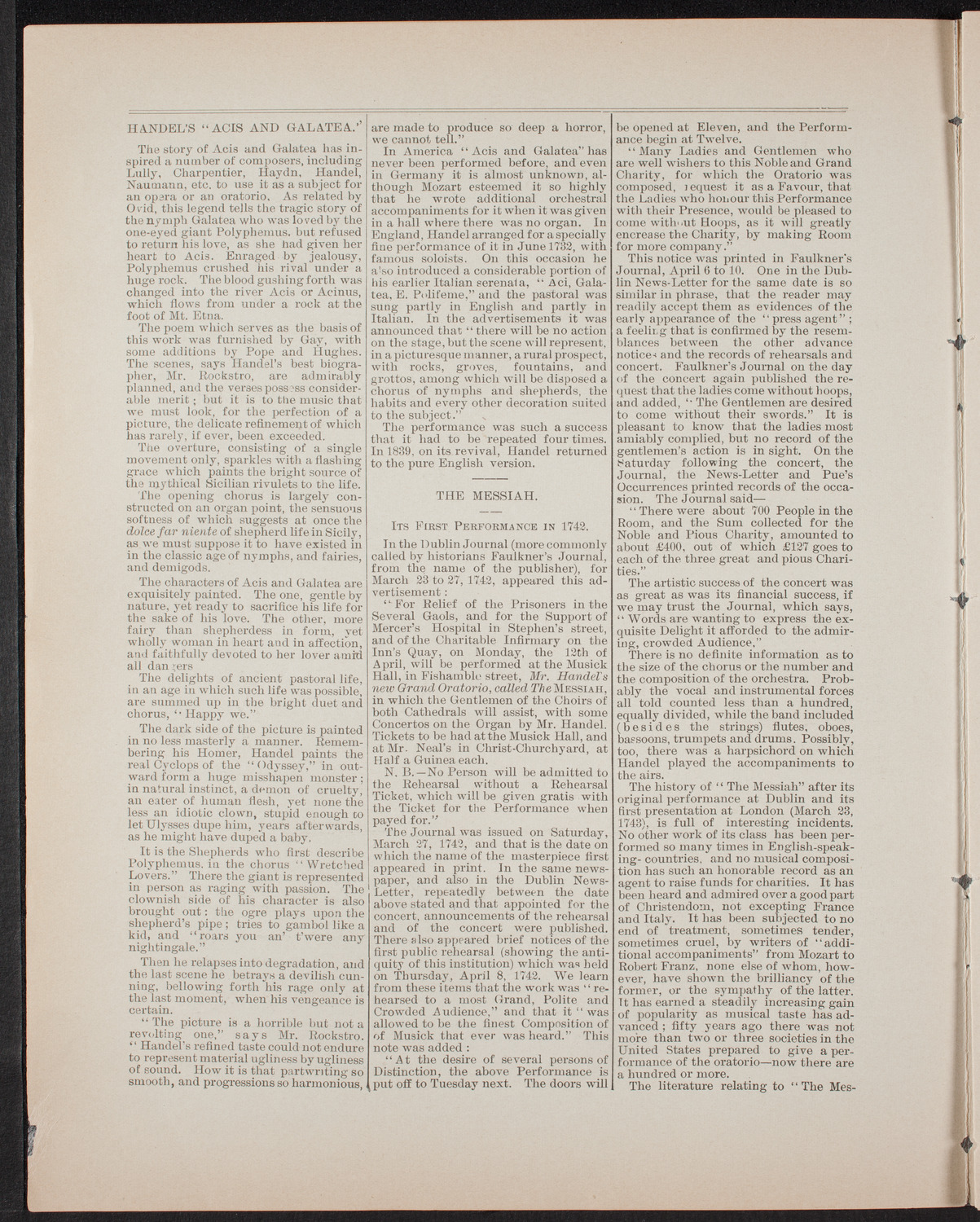 New York Symphony Orchestra: Handel Festival, April 29, 1892, program page 2
