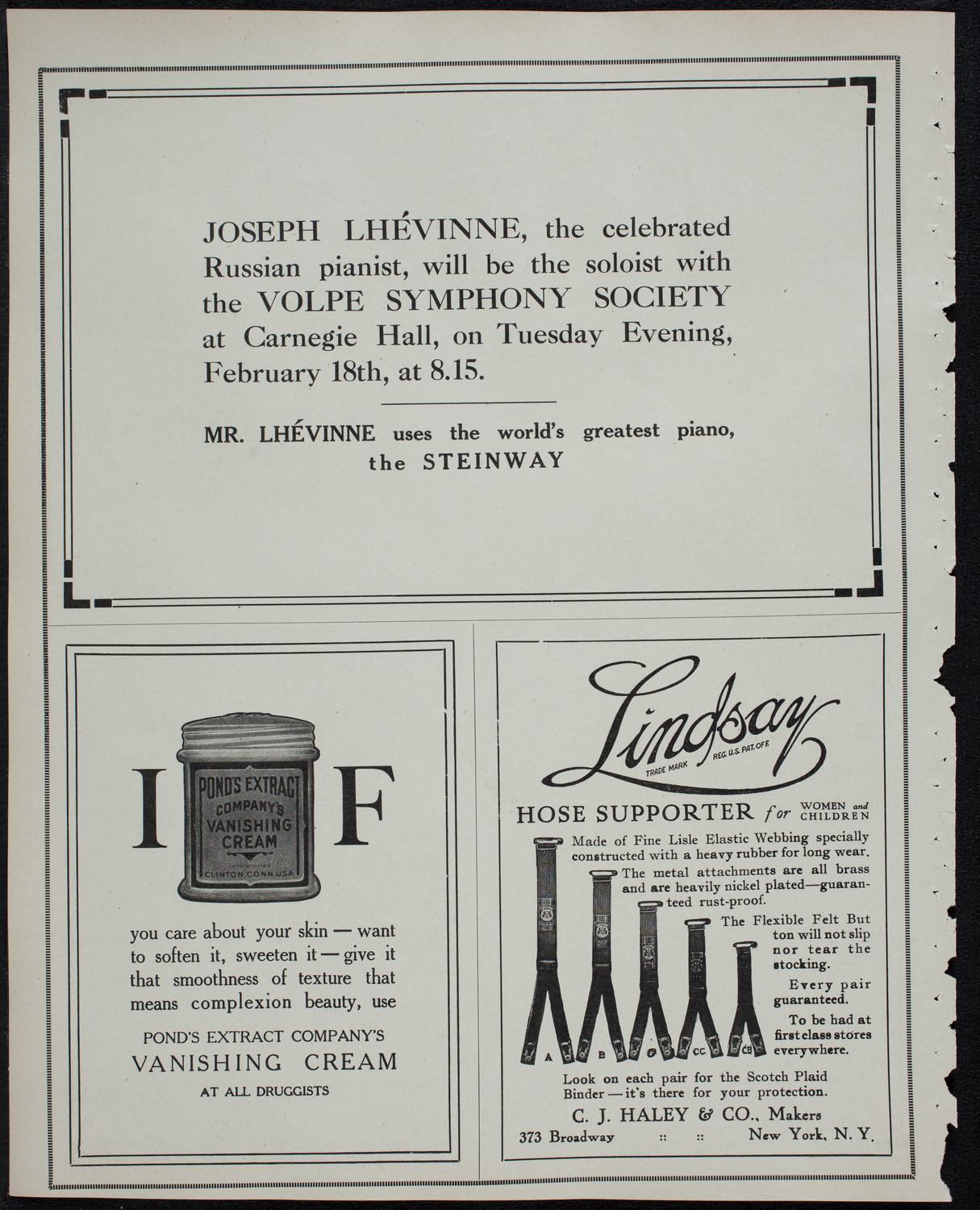 Ernest Schelling, Piano, February 15, 1913, program page 4